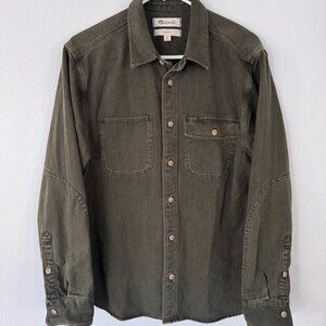 Madewell Garment-Dyed Work Shirt XS Green